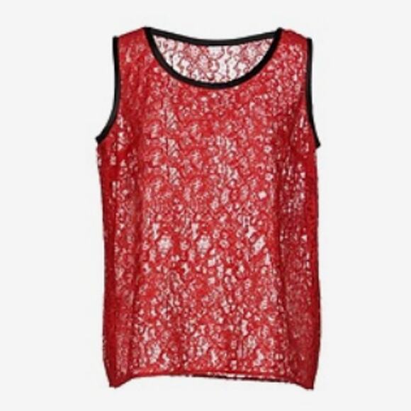 Dolce & Gabbana Sleeveless lace top red size 8 - Picture 1 of 10